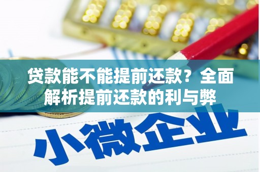 望安贷款能不能提前还款？全面解析提前还款的利与弊