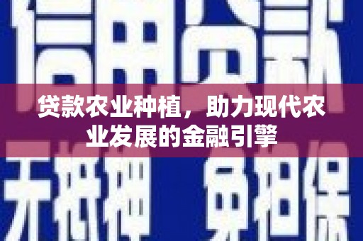望安贷款农业种植，助力现代农业发展的金融引擎