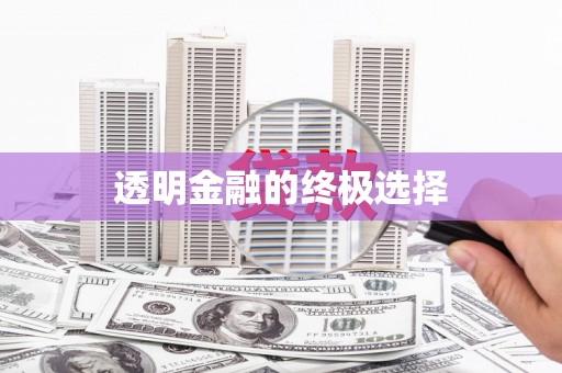 望安透明金融的终极选择